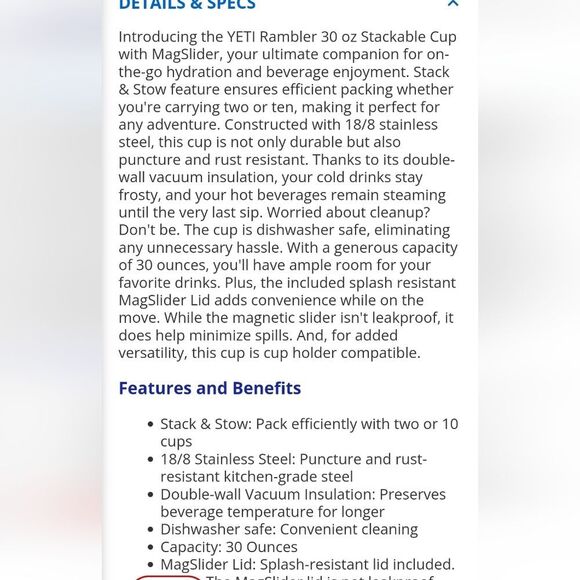 Yeti Rambler 30 is Cup w/MagSafe Lid- Big Waves - Picture 3 of 7